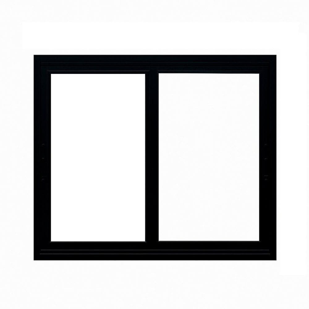 Janela Correr 2 Folhas Vidro 200cm x 100cm Vidro de Segurança 6cm Fábrica do Alumínio Preto