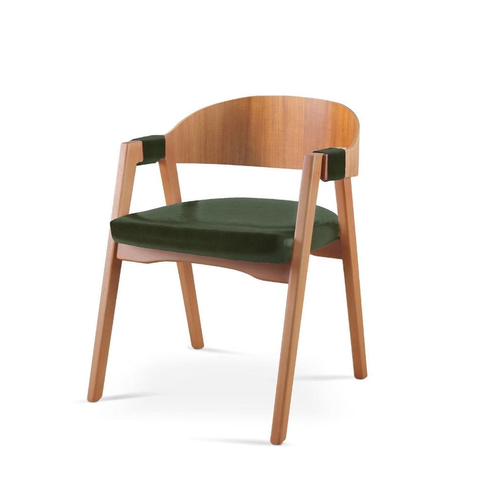 Cadeira para Sala de Jantar 80cm X 60cm Luna Verde/Marrom