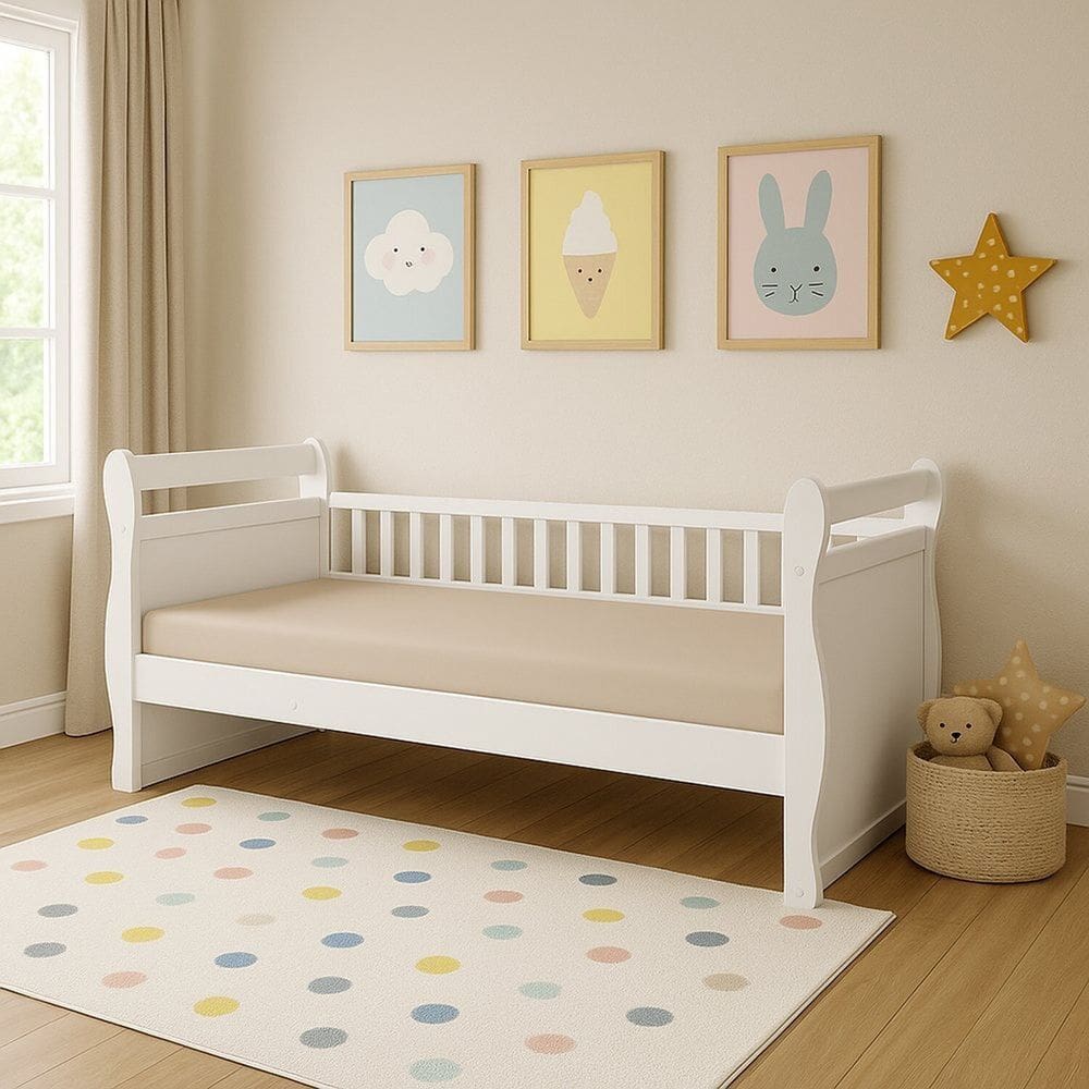Cama Infantil 100% Mdf Vicky Espresso Móveis Branco Brilho