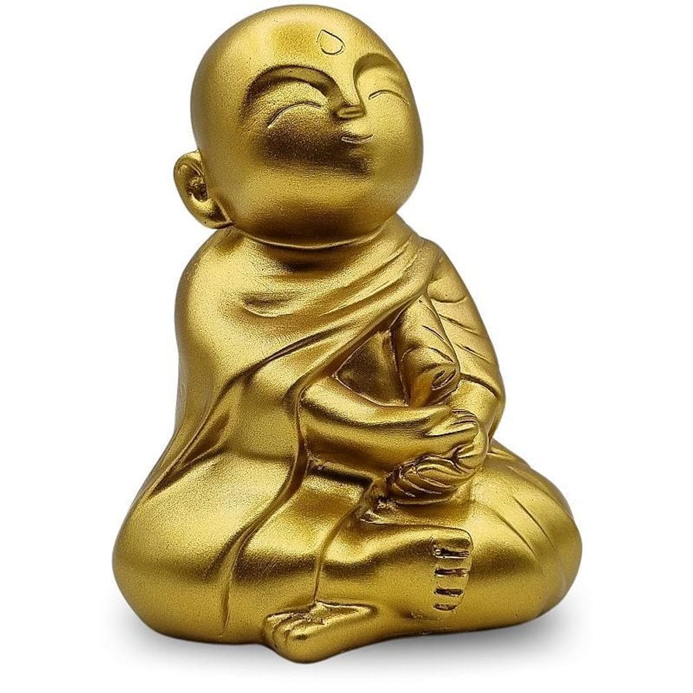 Estátua Monge Jizo Meditando Em Resina 12Cm