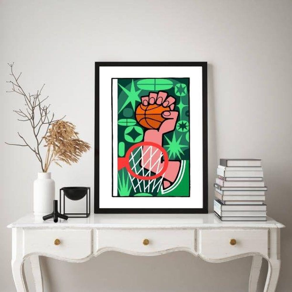 Quadro Decorativo Esporte Basquete Pop Art 24X18Cm