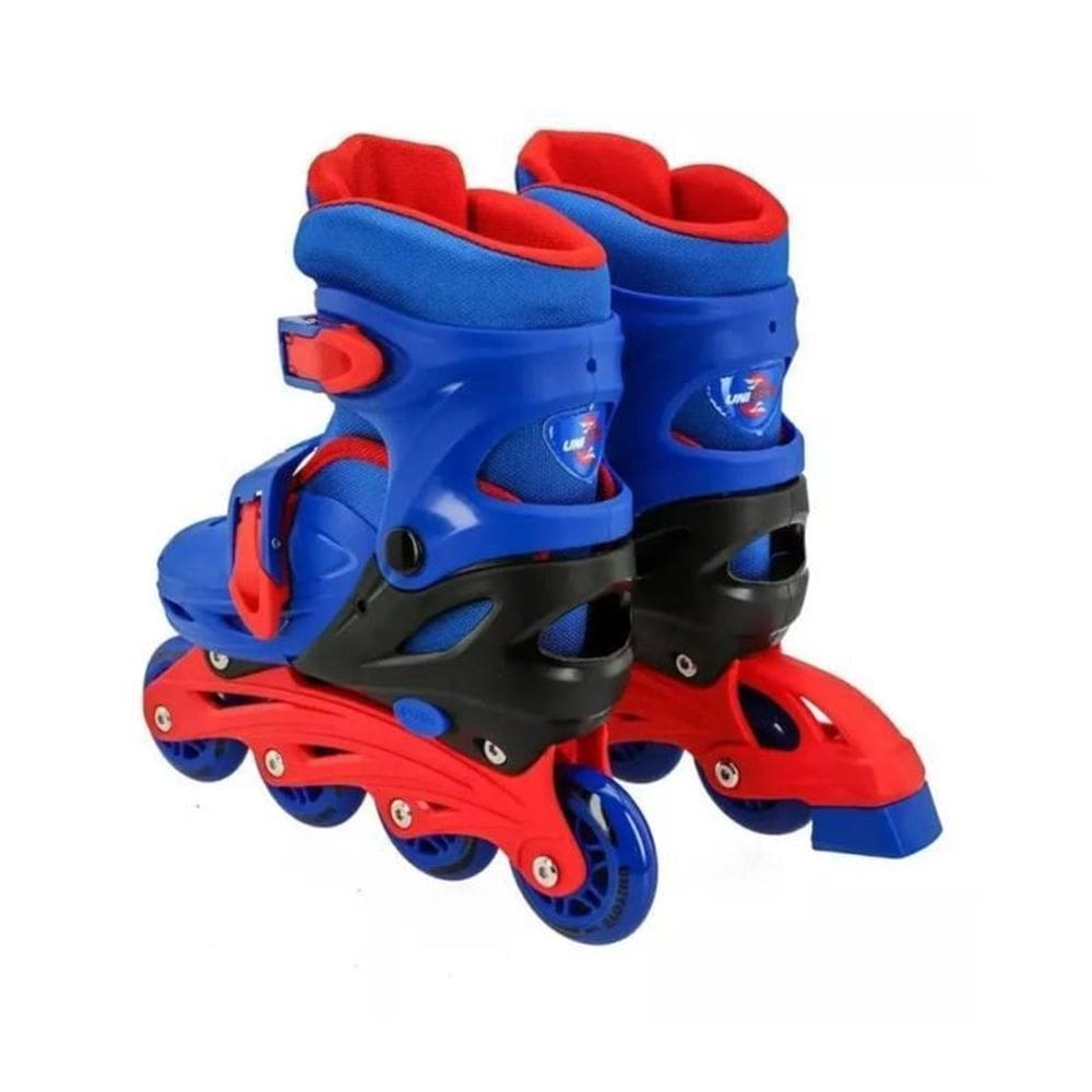 Kit Patins 30/33 Azul Ajustável Com Equipamentos De Proteção