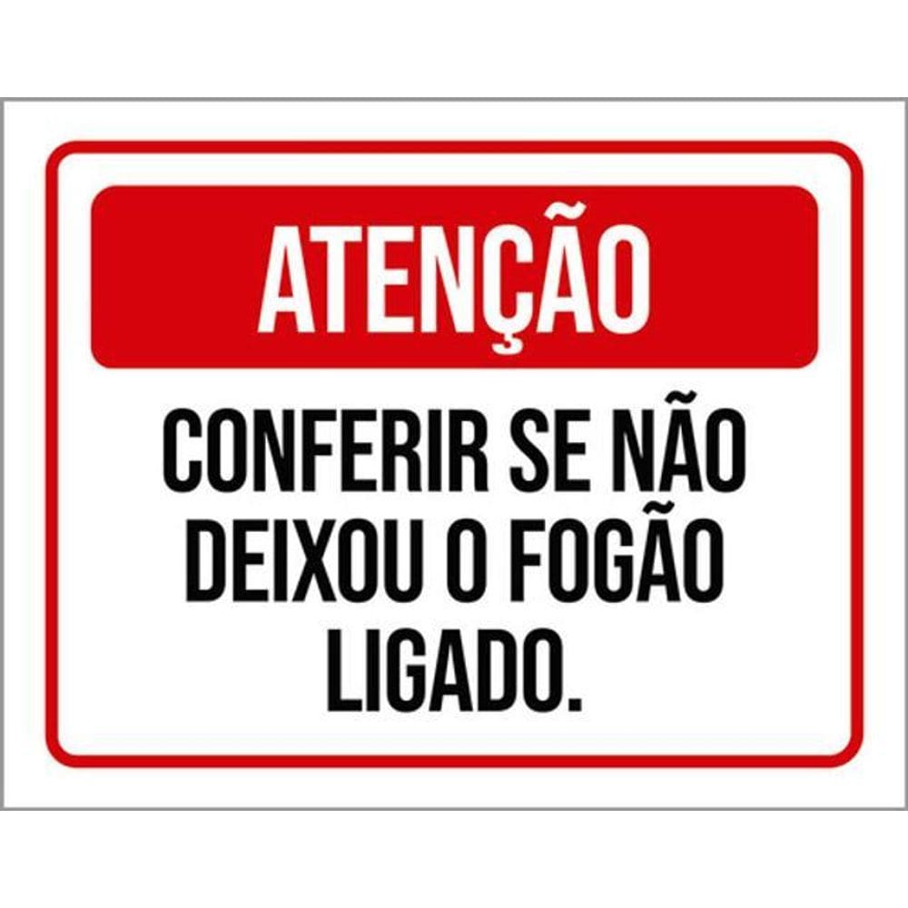 Kit 5 Placas Conferir Deixou Fogão Ligado 36X46