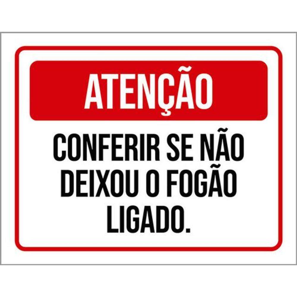 Kit 5 Placas Conferir Deixou Fogão Ligado 36X46