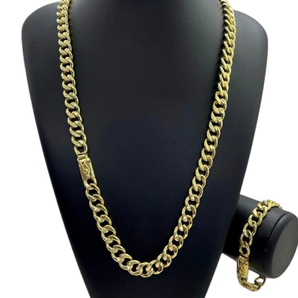 Kit Grumet Pit Bull 10Mm Banhado A Ouro 18K