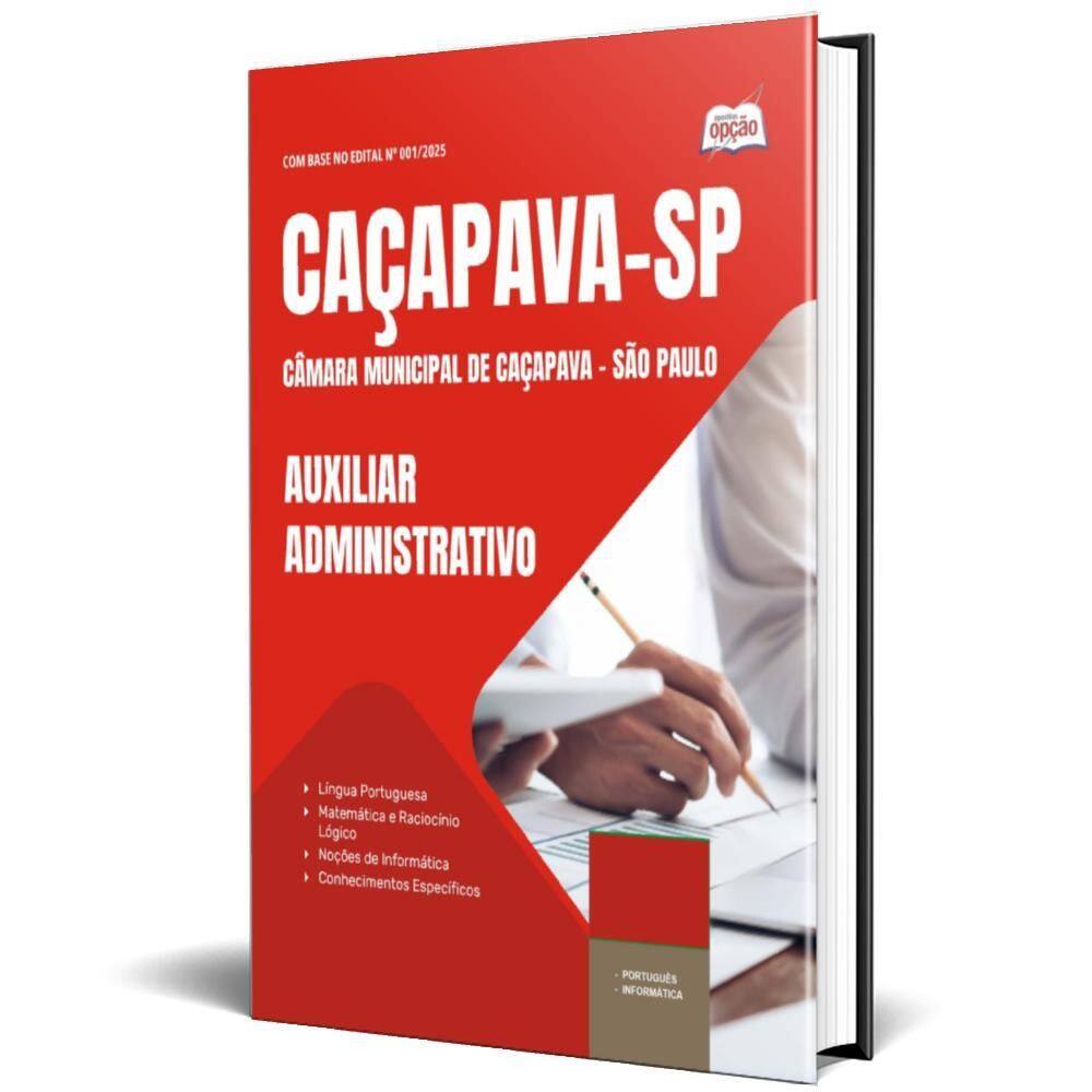 Apostila Câmara De Caçapava Sp 2025 - Agente Administrativo