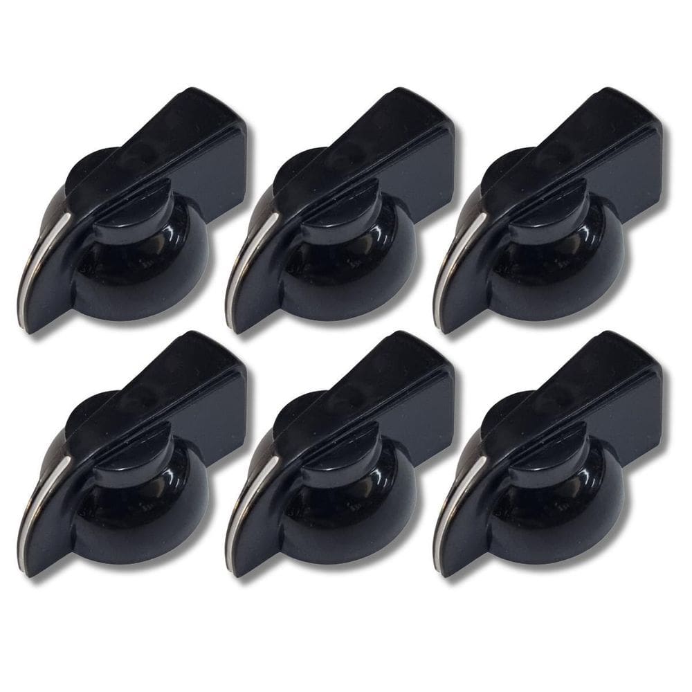 Kit 6 Knob Chicken Head Amplificador Pedal Abs Preto