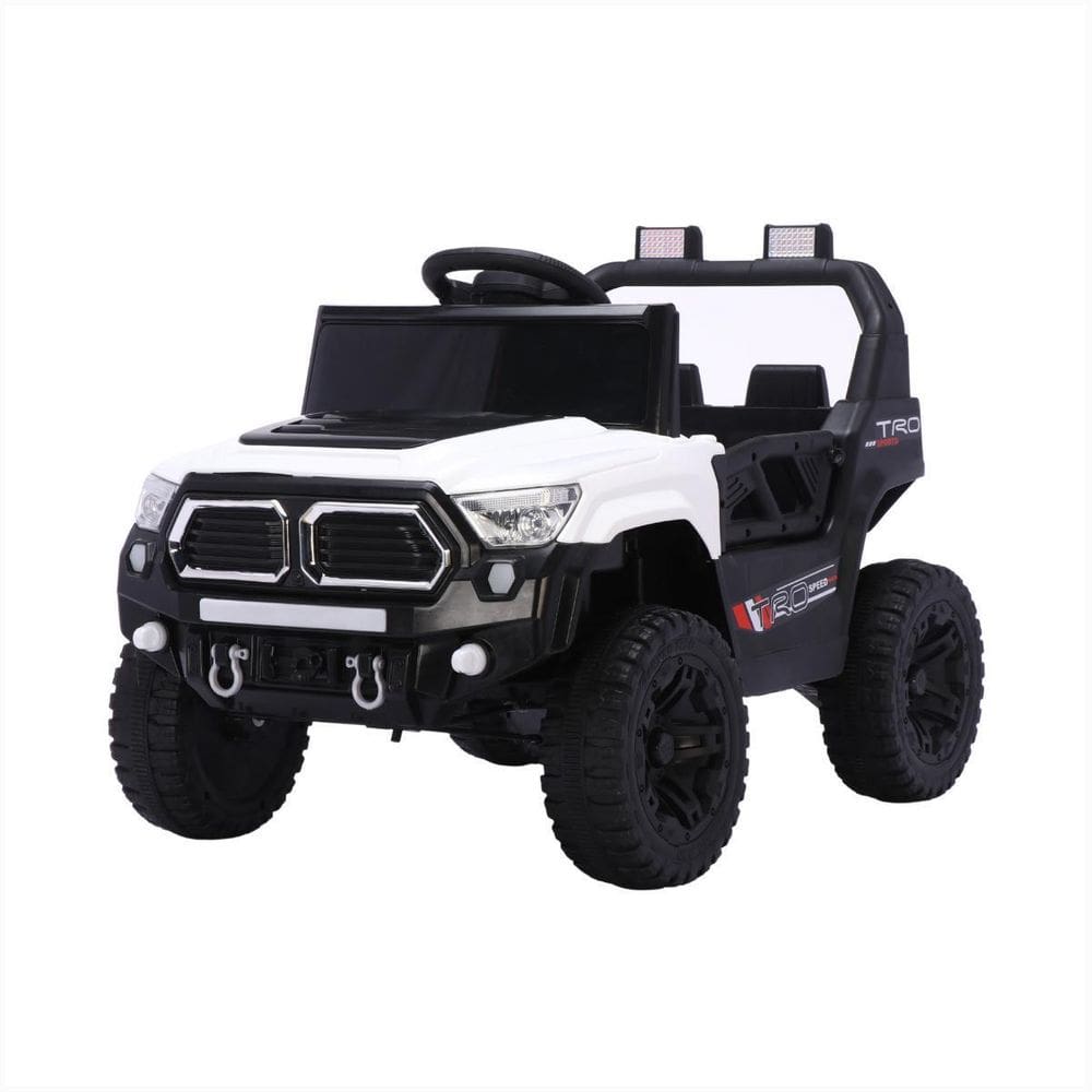 Jipe Eletrico Infantil Carro 12V Branco Led Radio Bluetooth