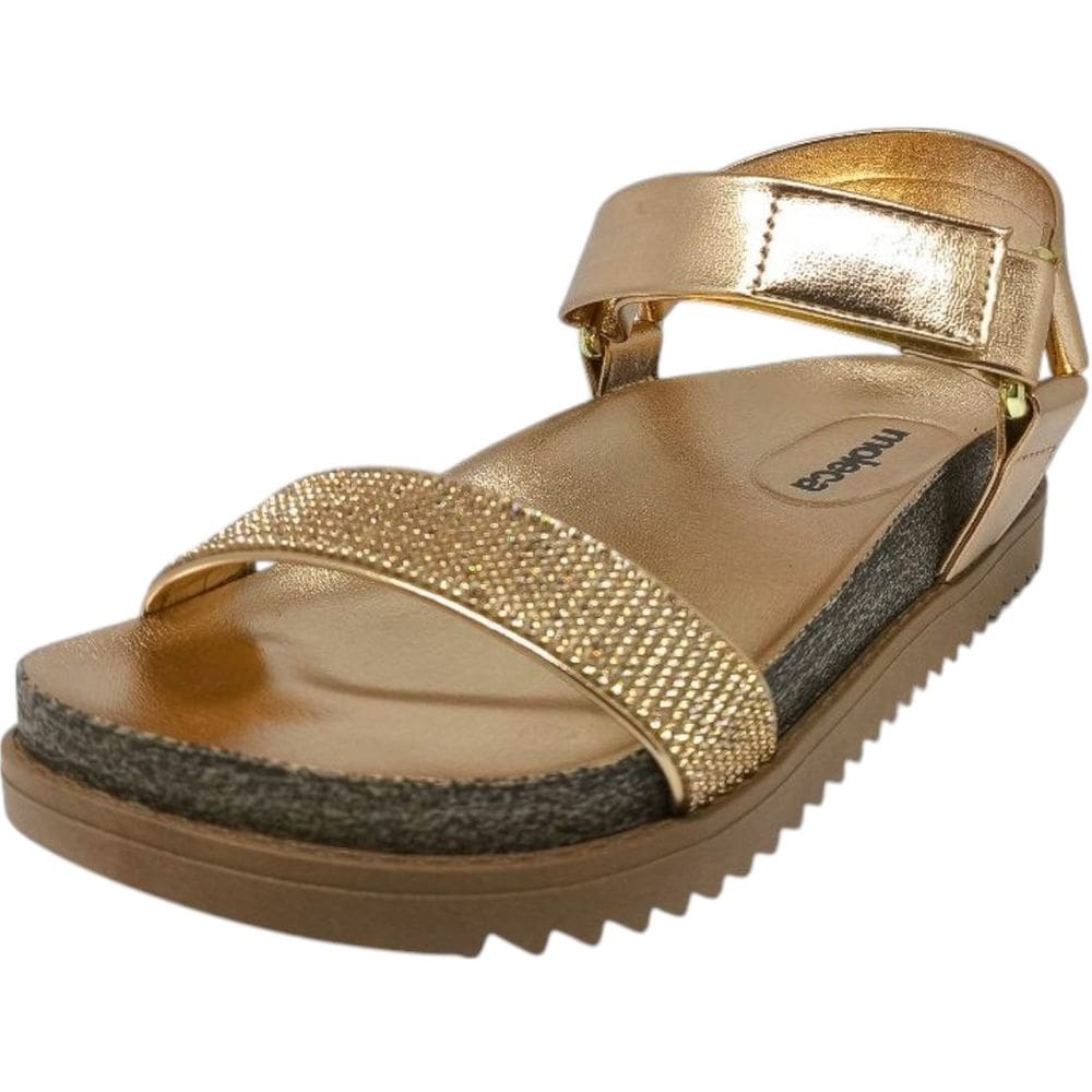 Sandalia Feminina Slide Conforto Strass Brilho Moleca