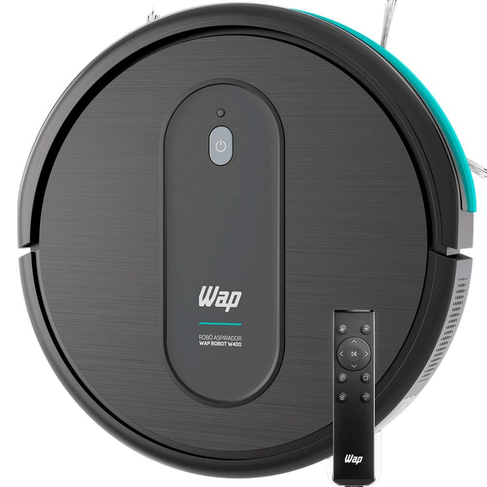 Aspirador de Pó Robô ROBOT WAP W400 3 em 1, Automático, 300ml, Compatível com Assistentes de Voz, 30W 10,8VDC Bivolt