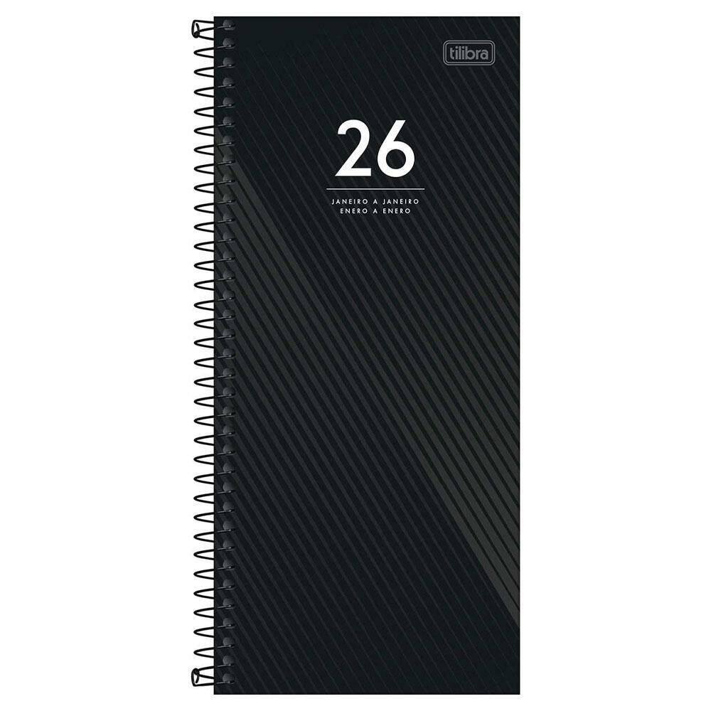 Agenda Diária 2026 Esp M8 Comercial Ideale Preta Tilibra