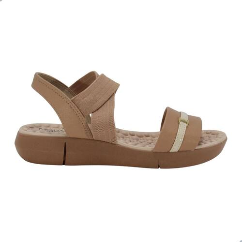 Sandália Feminina Anabela Modare Nude e Creme Extra