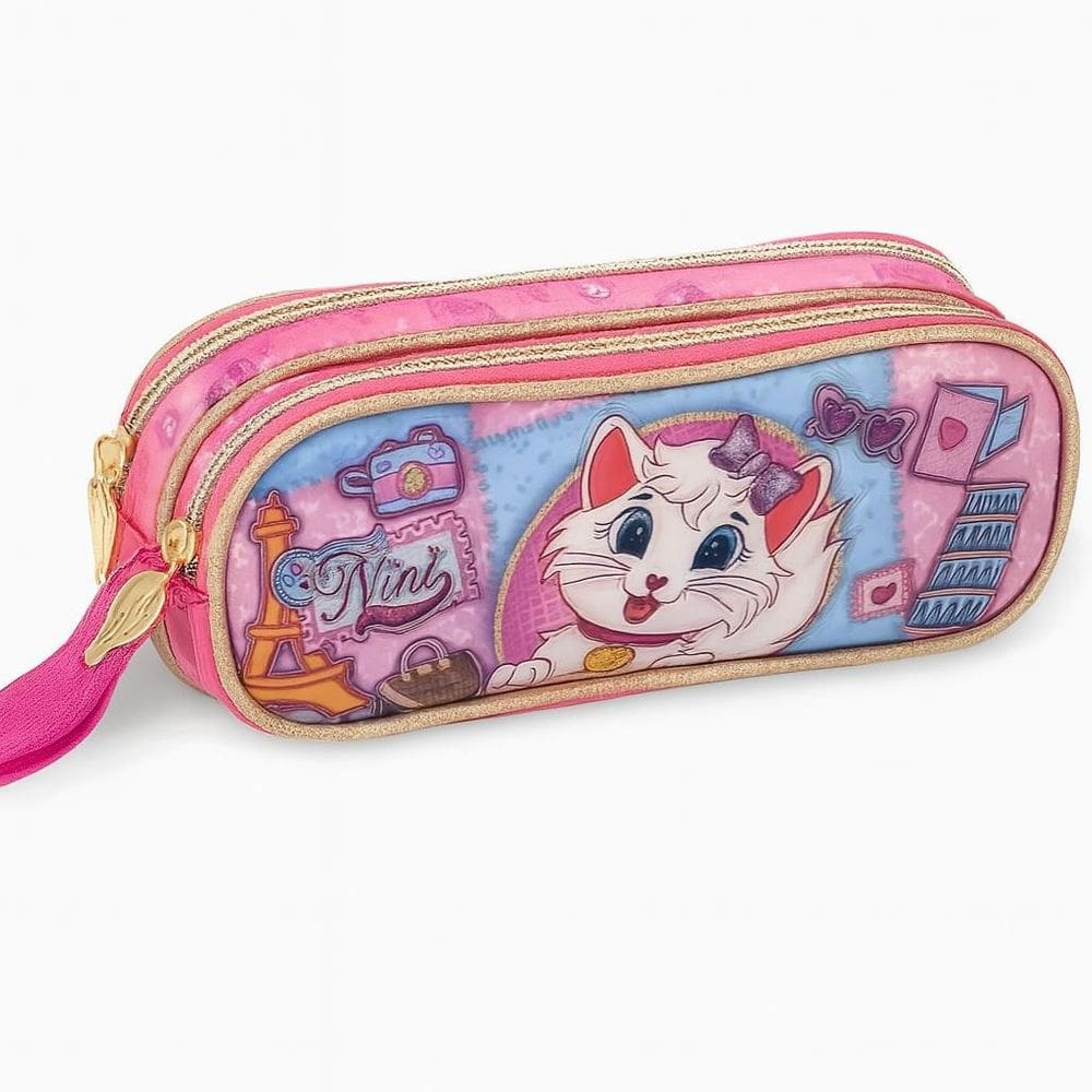 Estojo Duplo Nini Clio Escolar 2 Zíperes