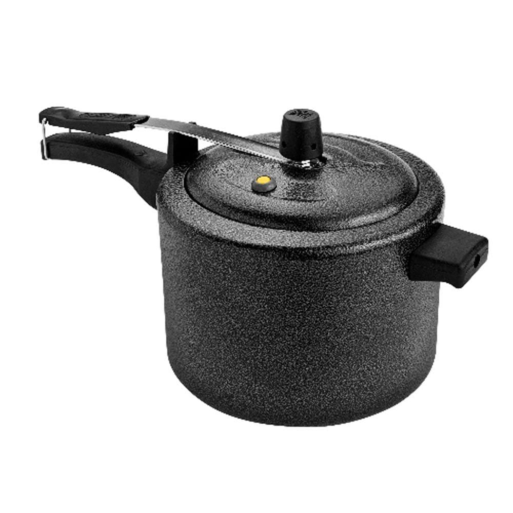 Panela de Pressão 4,5 Litros Aluminio Craquelada Preta Real