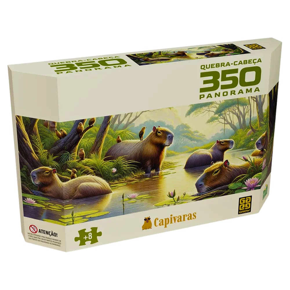 Quebra cabeça Puzzle 350 peças Panorama Capivaras Grow