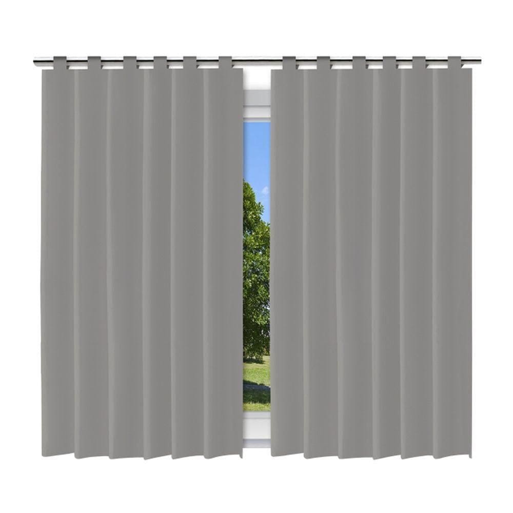 Cortina Blackout Cinza Pvc 280X200Cm Com Alça Corta Luz