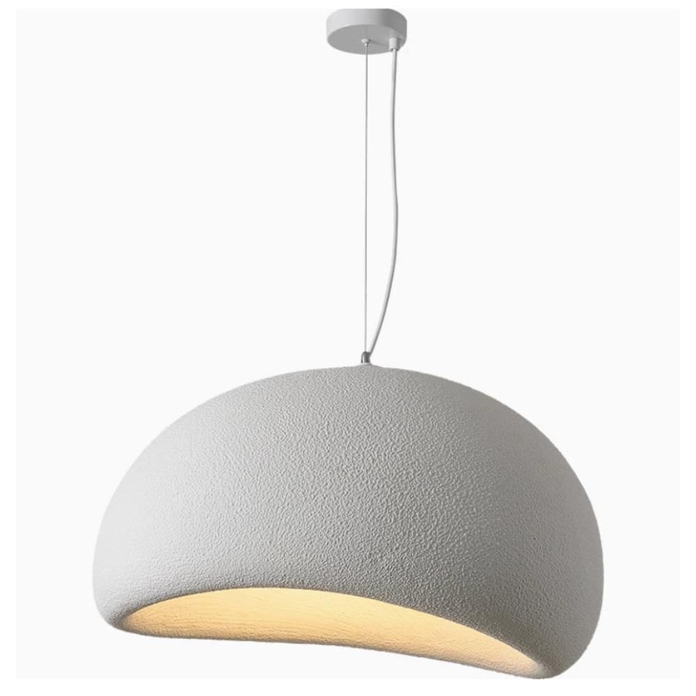 Luminária Pendente Cúpula Estilo Japonês Cor Branca Com 50Cm