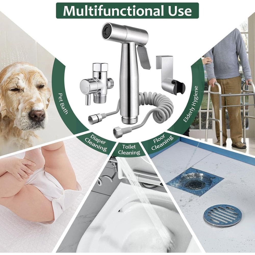 Super Ducha Higiênica Com Duas Saídas De 1/2 Aço Inox 304