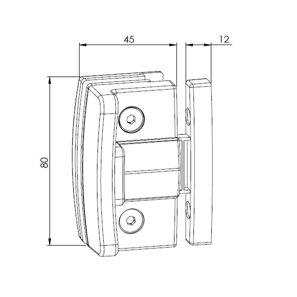 Fechadura Janela Correr Vidro Alvenaria Bate Fecha Bronze