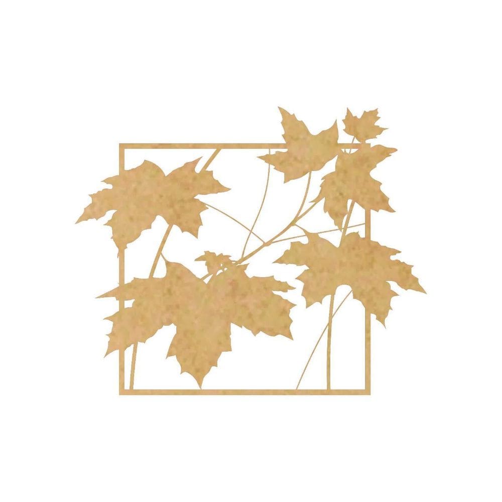 Quadro Decorativo Mdf Cru Folhas Secas 40X20Cm