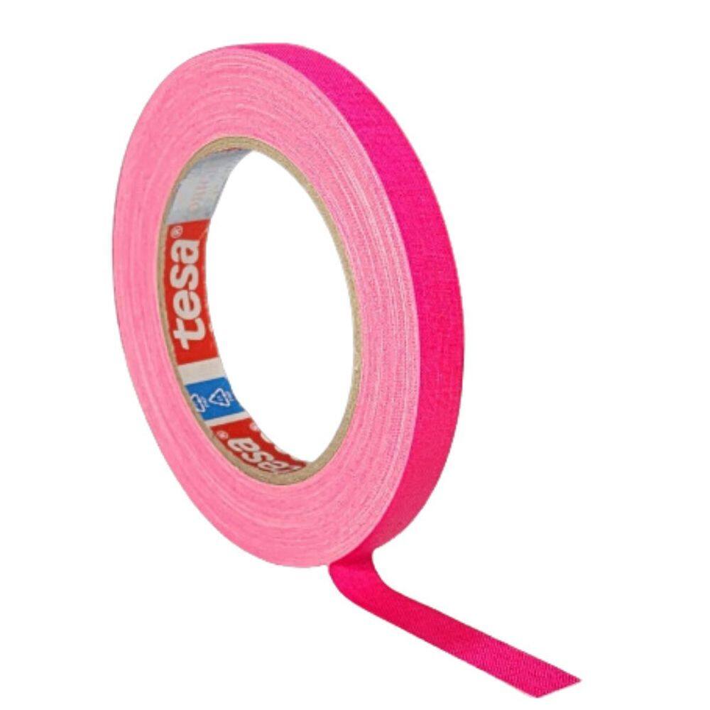 Fita Tecido Gaffer Tape Tesa 12Mm X 25M Rosa Fluorescente