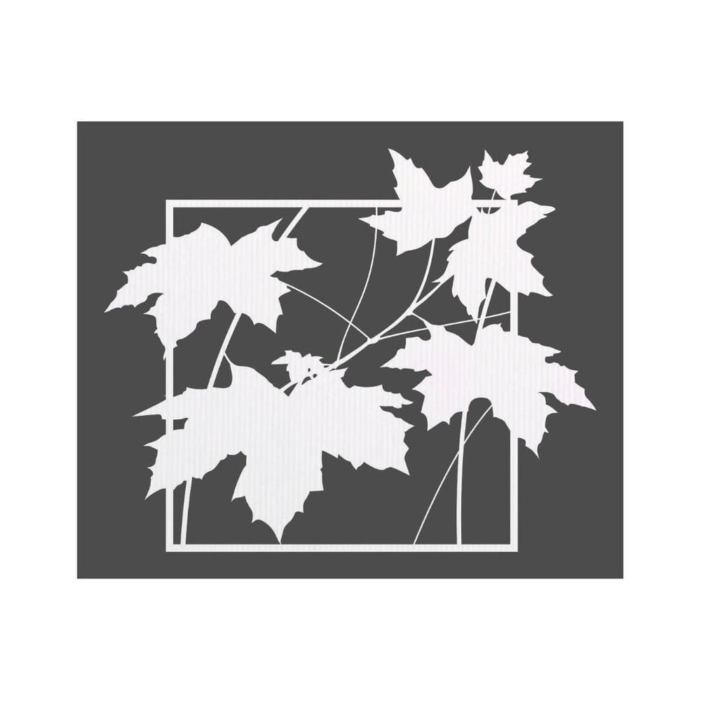 Quadro Decorativo Branco Mdf Folhas Secas 40X20Cm