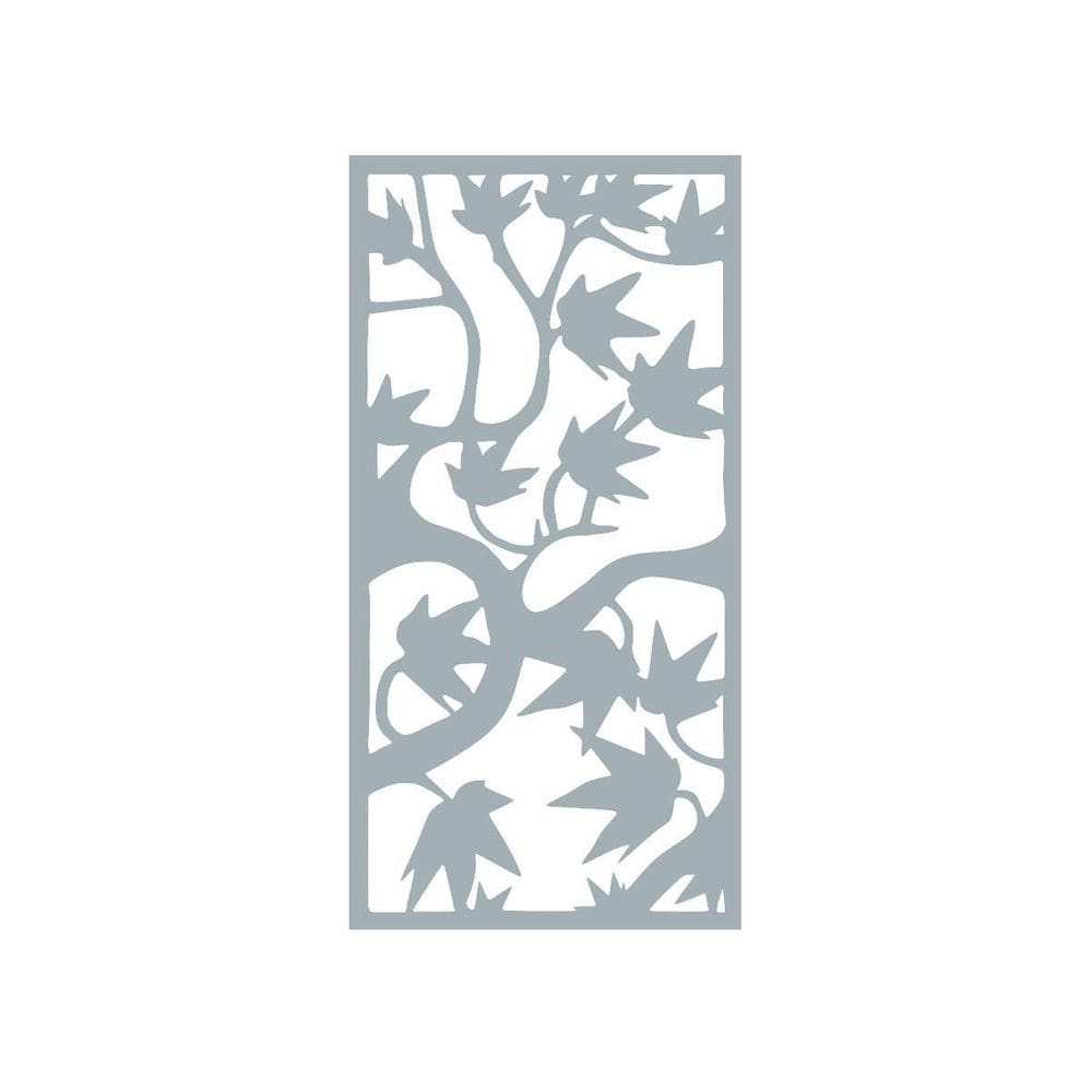 Quadro Decorativo Cinza Mdf Folhas Selvagens 40X20Cm