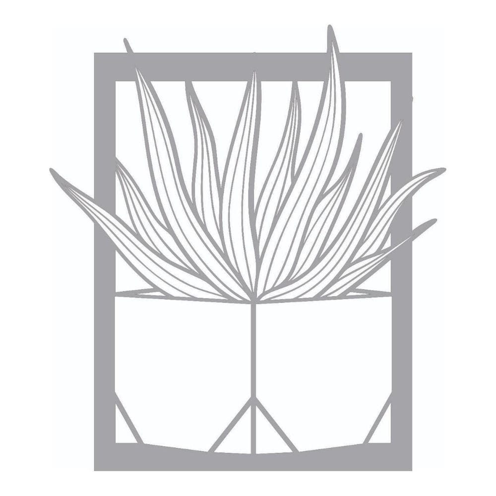 Quadro Decorativo Mdf Cinza Moldura Suculentas 40X20Cm