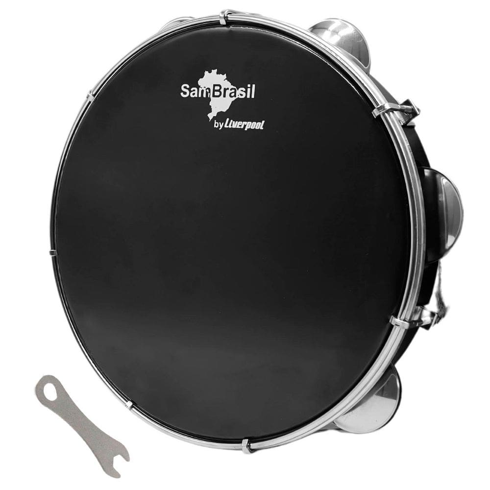 Pandeiro Liverpool Sambrasil Premium 10`` Pele Preta 11191