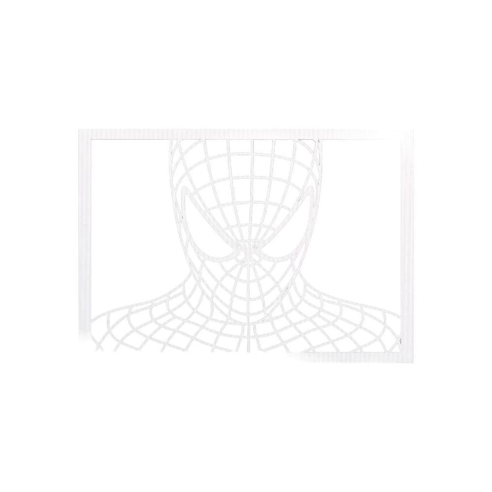 Quadro Decorativo Branco Mdf Homem Aranha Spider 40X20Cm