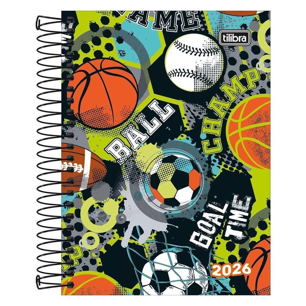 Agenda Diária 2026 Espiral M3 160Fls Spice Esportes Tilibra