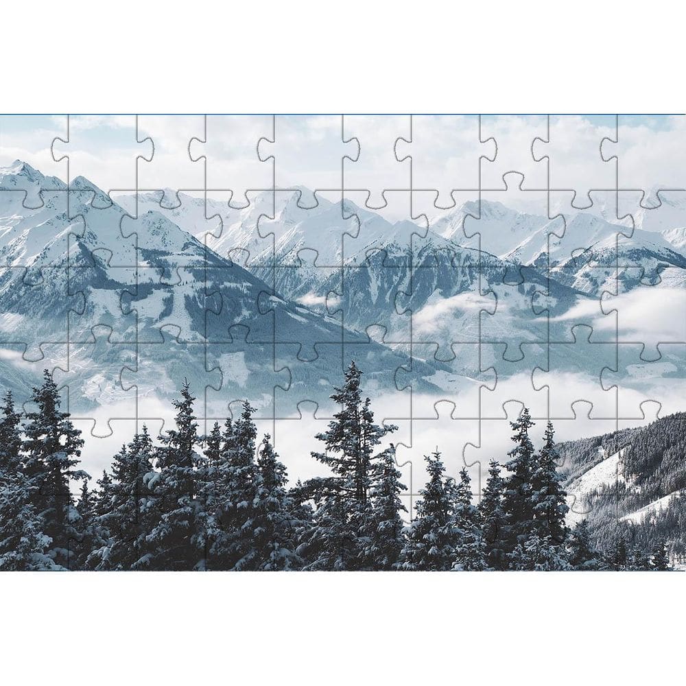 Kit 2 Quebra-Cabeça Paisagens Neve Pelo Mundo De 60 Peças