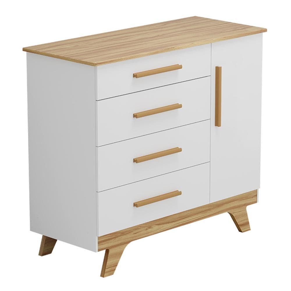 Cômoda Infantil Retrô 1 Porta e 4 Gavetas - Móveis Peroba