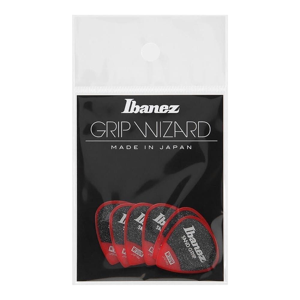 Palheta Ibanez Sand Grip Wizard Média 1.00Mm Vermelho 6Unid