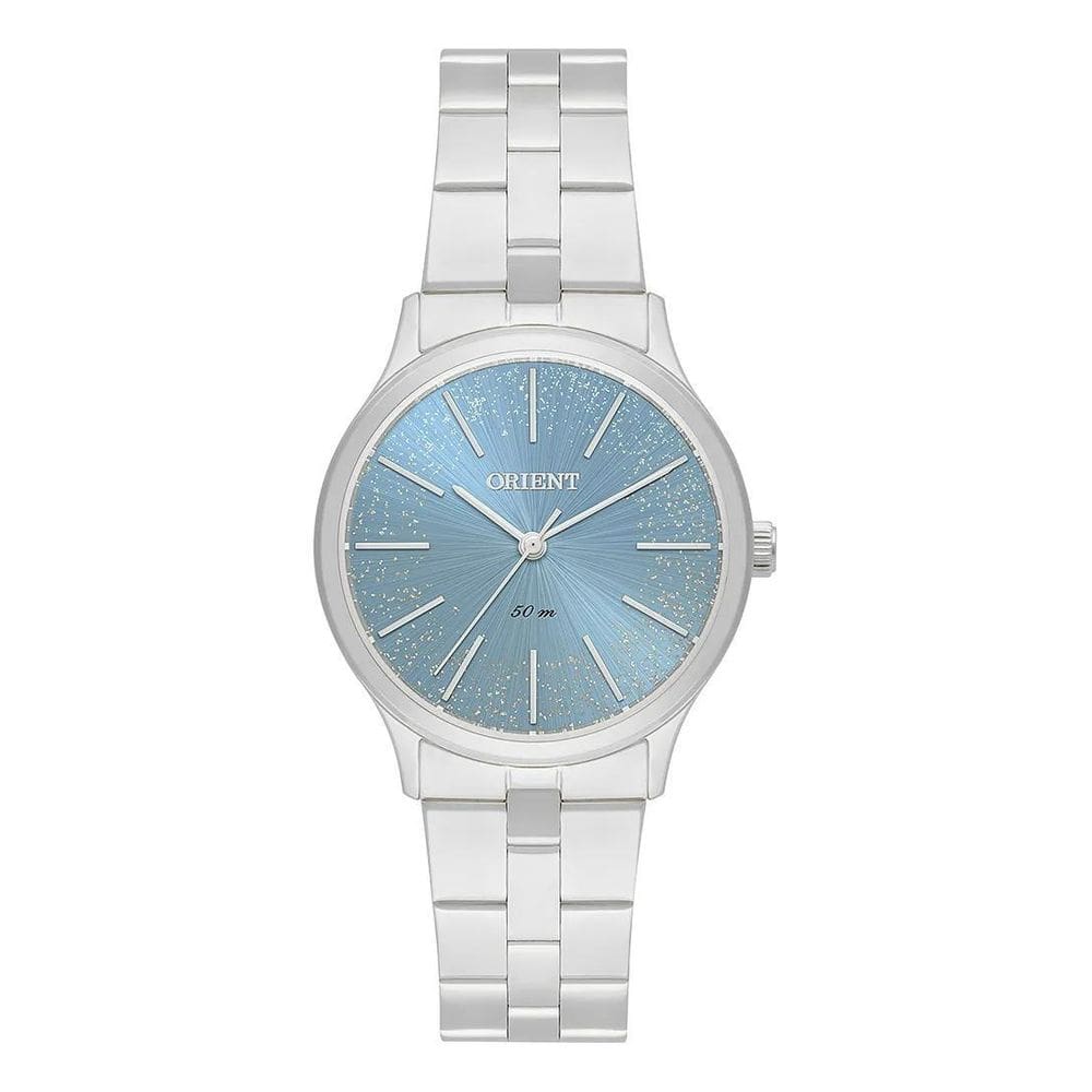 Relógio Orient Feminino Fbss0143 G1Sx Prateado Fundo Cinza