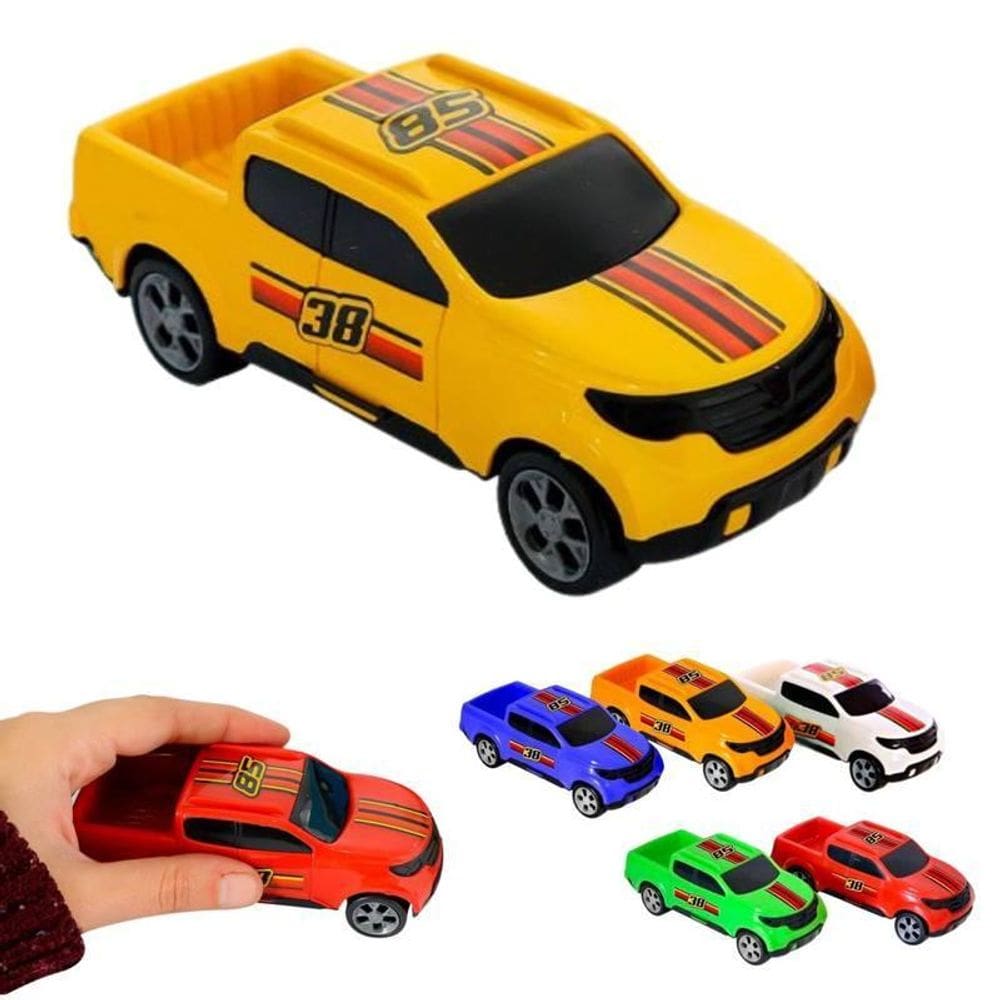Kit Com 02 Carrinhos Caminhonete Pick-Up De Brinquedo