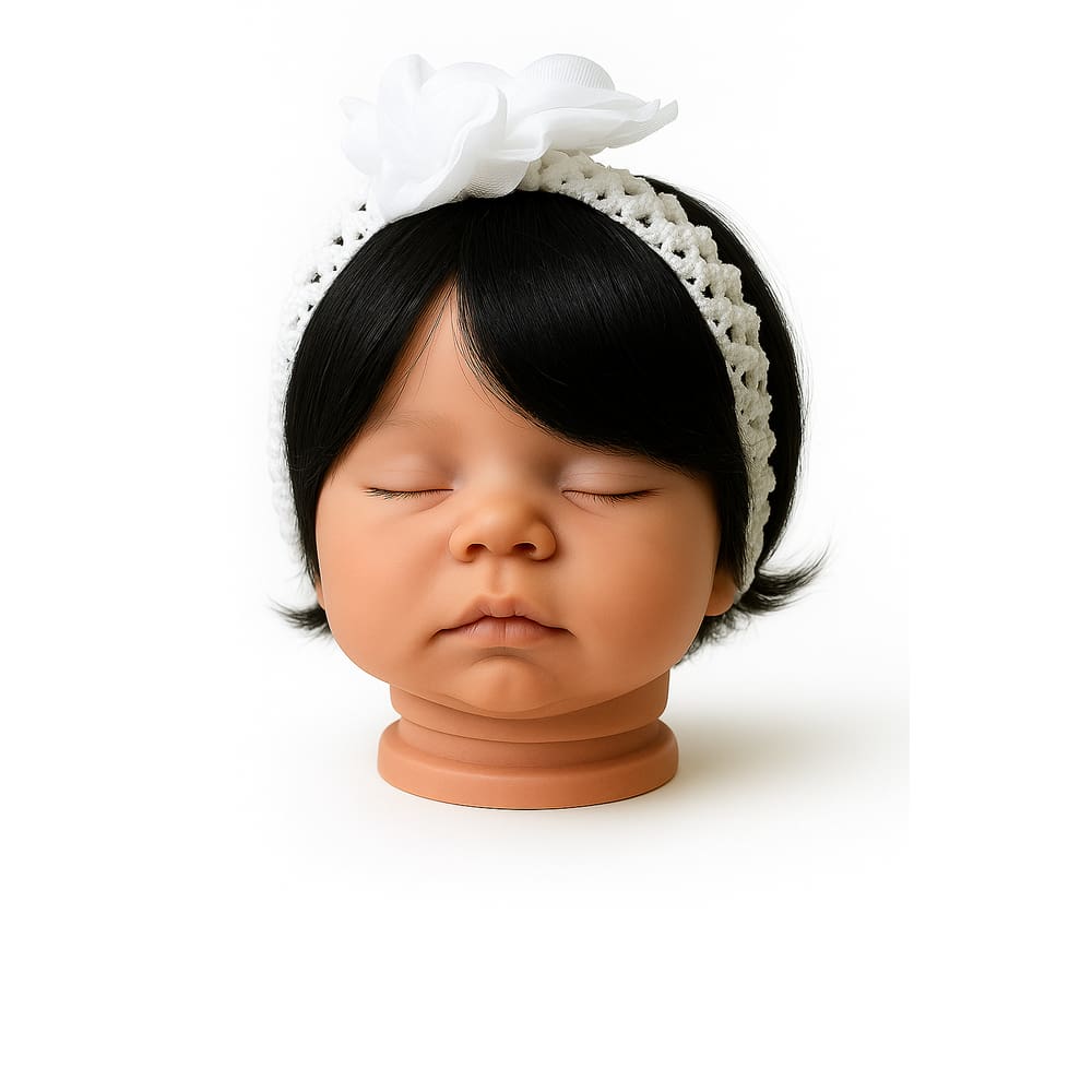 Peruca Para Bebê Reborn Realista e Bonecas Cor Preta P