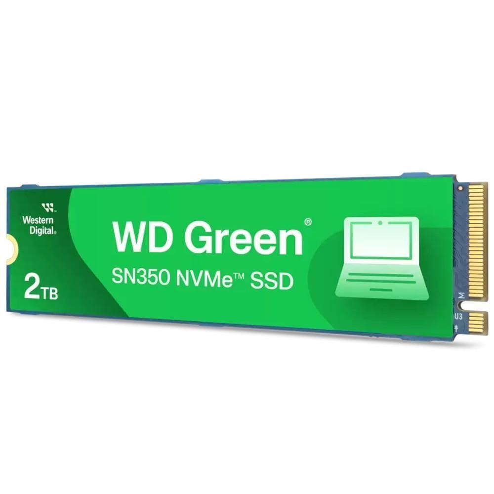 SSD 2TB M.2 2280 PCIe NVMe, WD Green SN350, Leitura/Gravação 3.200/3200 MB/s, WDS200T3G0C, WESTERN DIGITAL