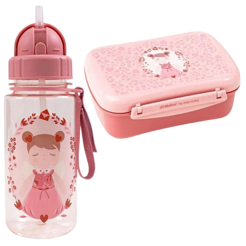 Kit Lanche Pote E Garrafa Infantil Angela Fada Mia Metoo - Bup Baby
