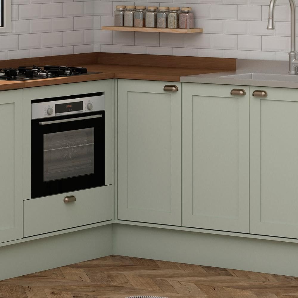 Balcão de Cozinha Genialflex Iluminata Canto Reto Hortelã