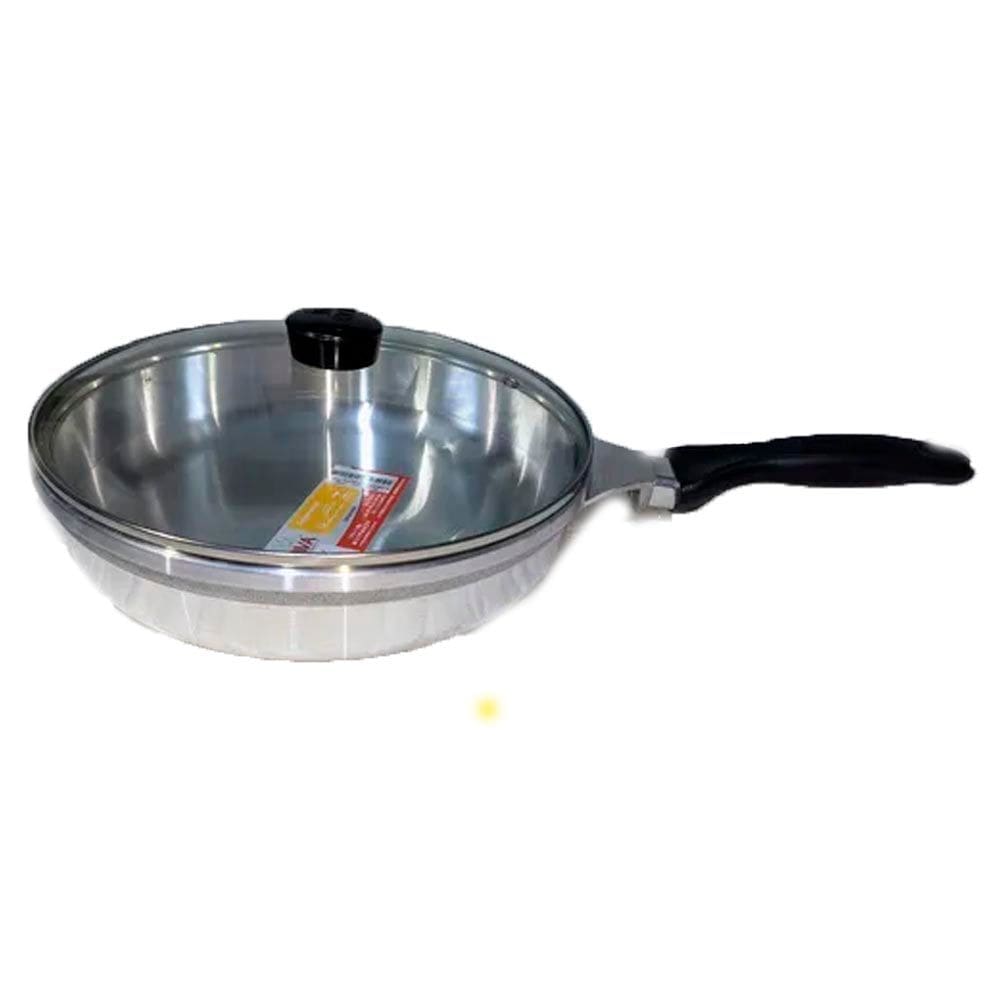 Frigideira Funda Alumínio Fundido nº 24 Tampa de Vidro Polido Cava