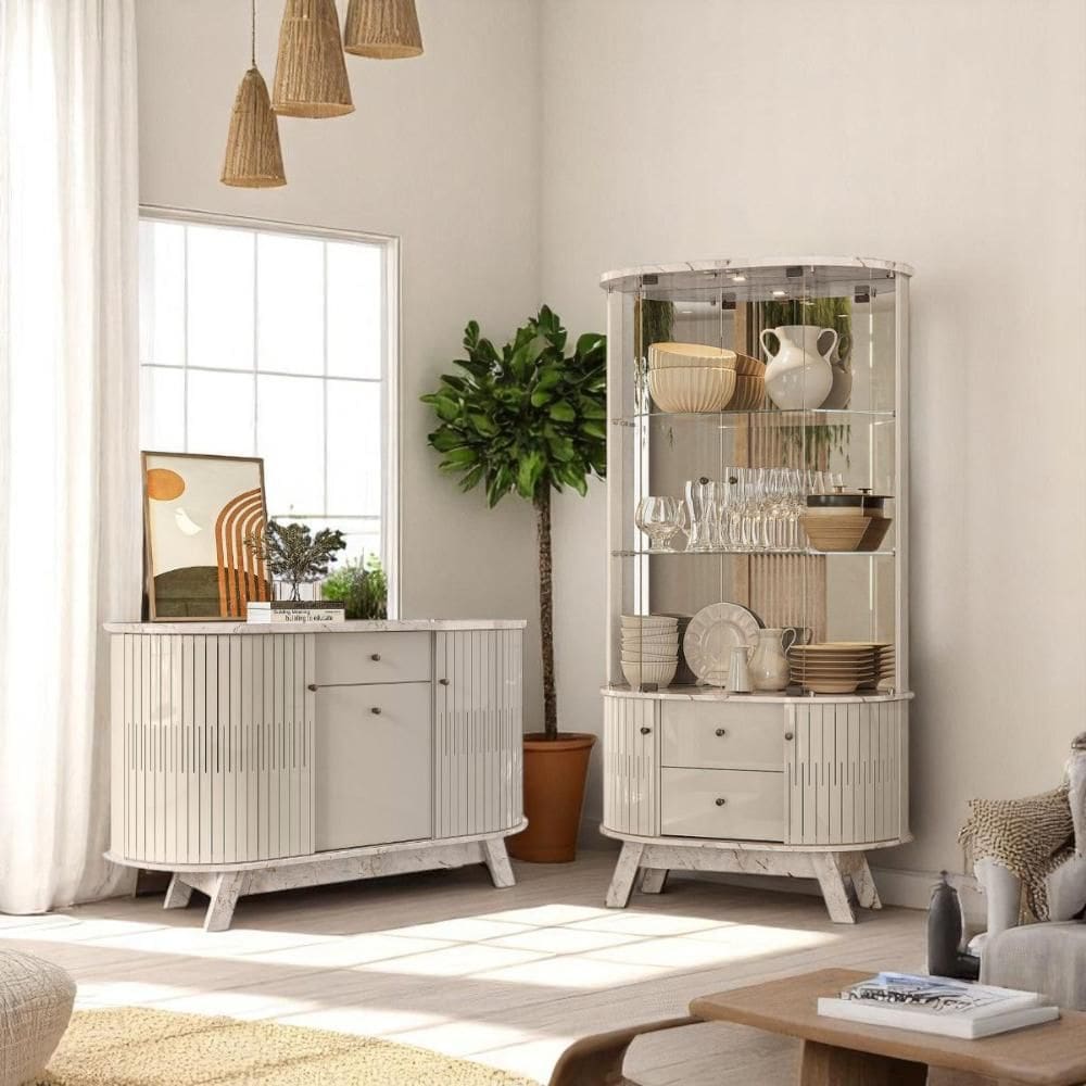 Conjunto Lucca c/ Cristaleira Lyon Calacata/Off-White