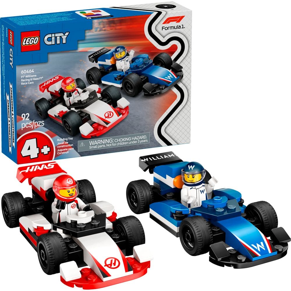 Lego City F1 da Williams Racing e HAAS F1 60464 com 92pcs