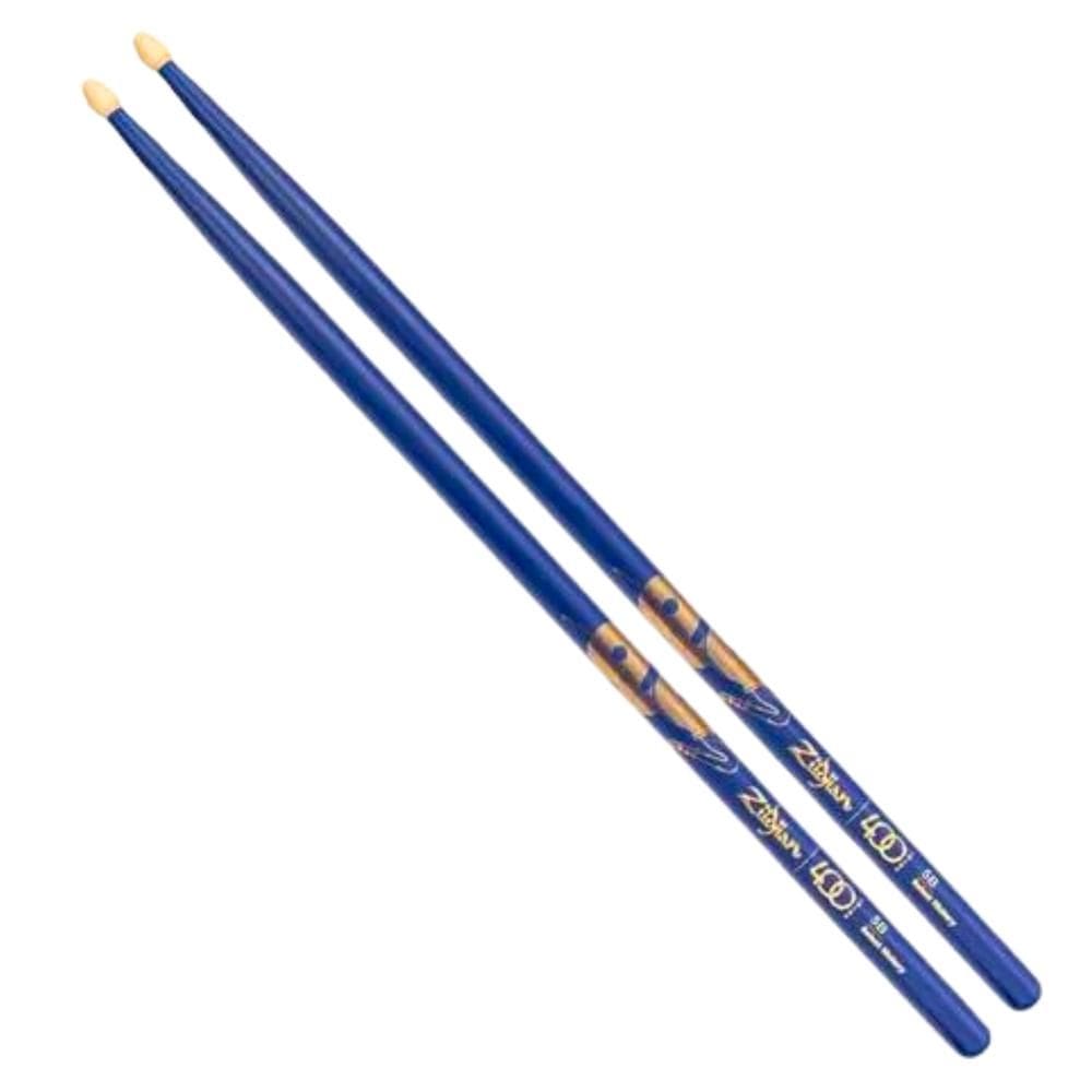 Par de Baquetas ZILDJIAN Serie JAZZ Edição Limitada Azul Aniv 400 anos - 5B Ponta de Madeira