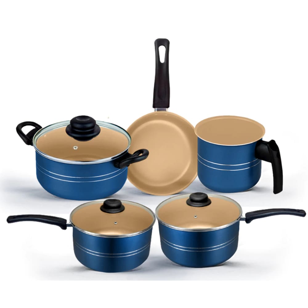 Jogo de Panelas Antiaderente 5 PC em Aluminio Polido Luxx Line