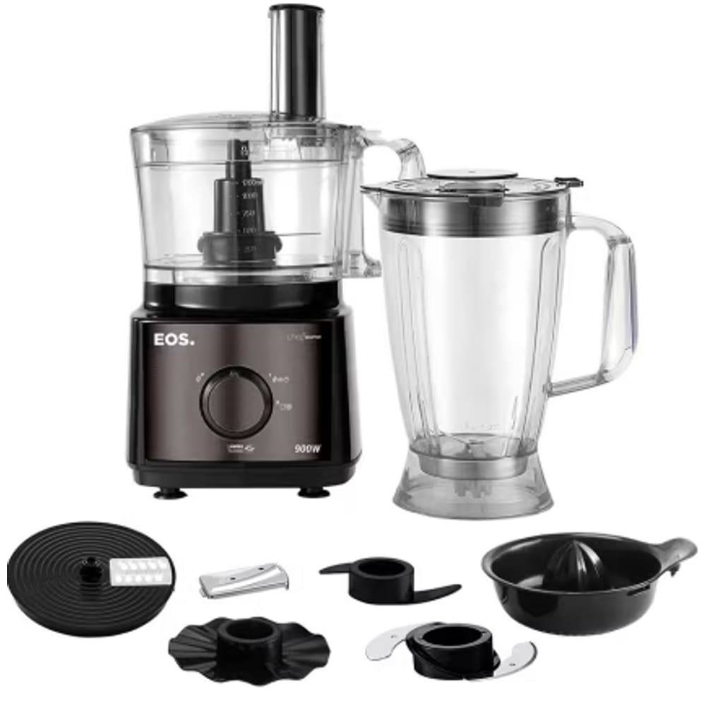 Multiprocessador 7X1 Liquidificador Eos 900W 2 Velocidades Preto 127V