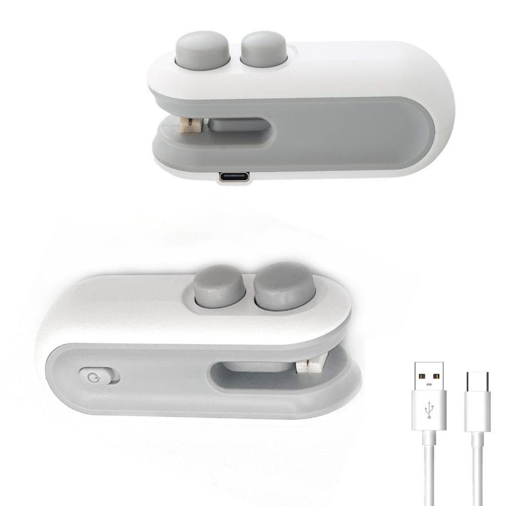 Seladora de bolsas SZPENGC Mini 2 em 1 Heat com cortador USB-C branco