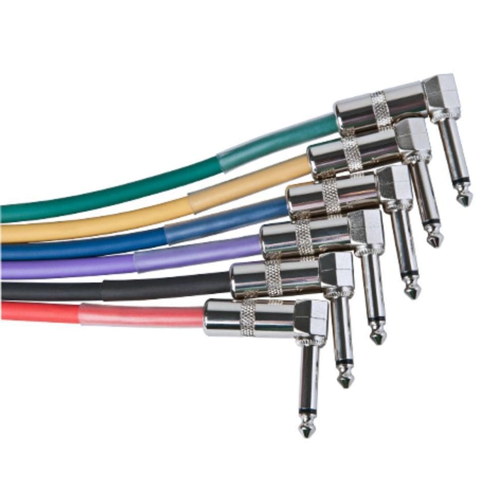Kit 6 Cabos Ligação De Pedais P10 Angulado Joyo 10 Cm