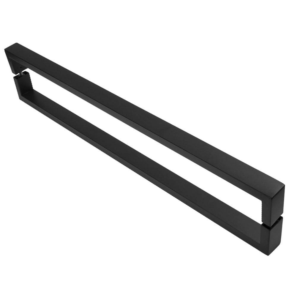 Puxador Inox 40cm U Para Porta Pivotante Preto Fosco FS
