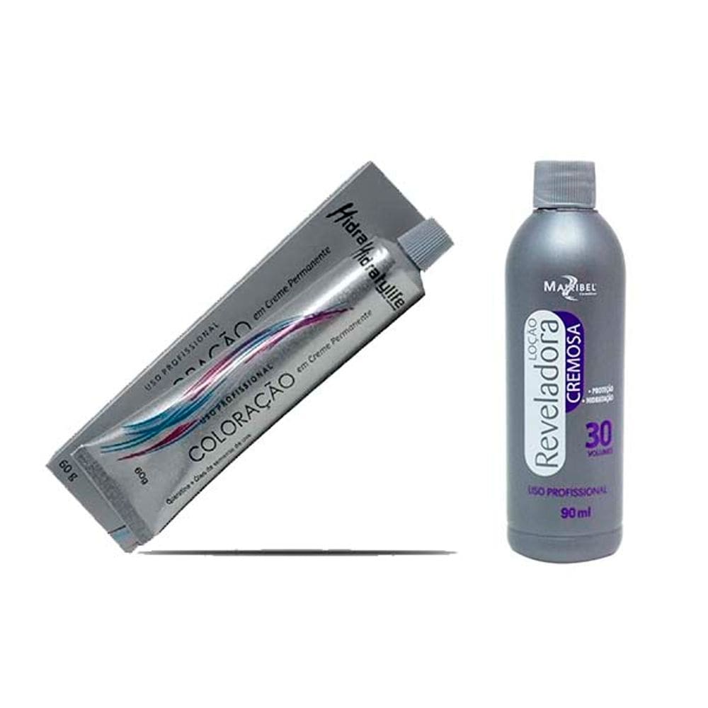 Kit 1 Tinta Louro Cobre Nº 7.44 e 1 Ox 30Vol 90ml Mairibel
